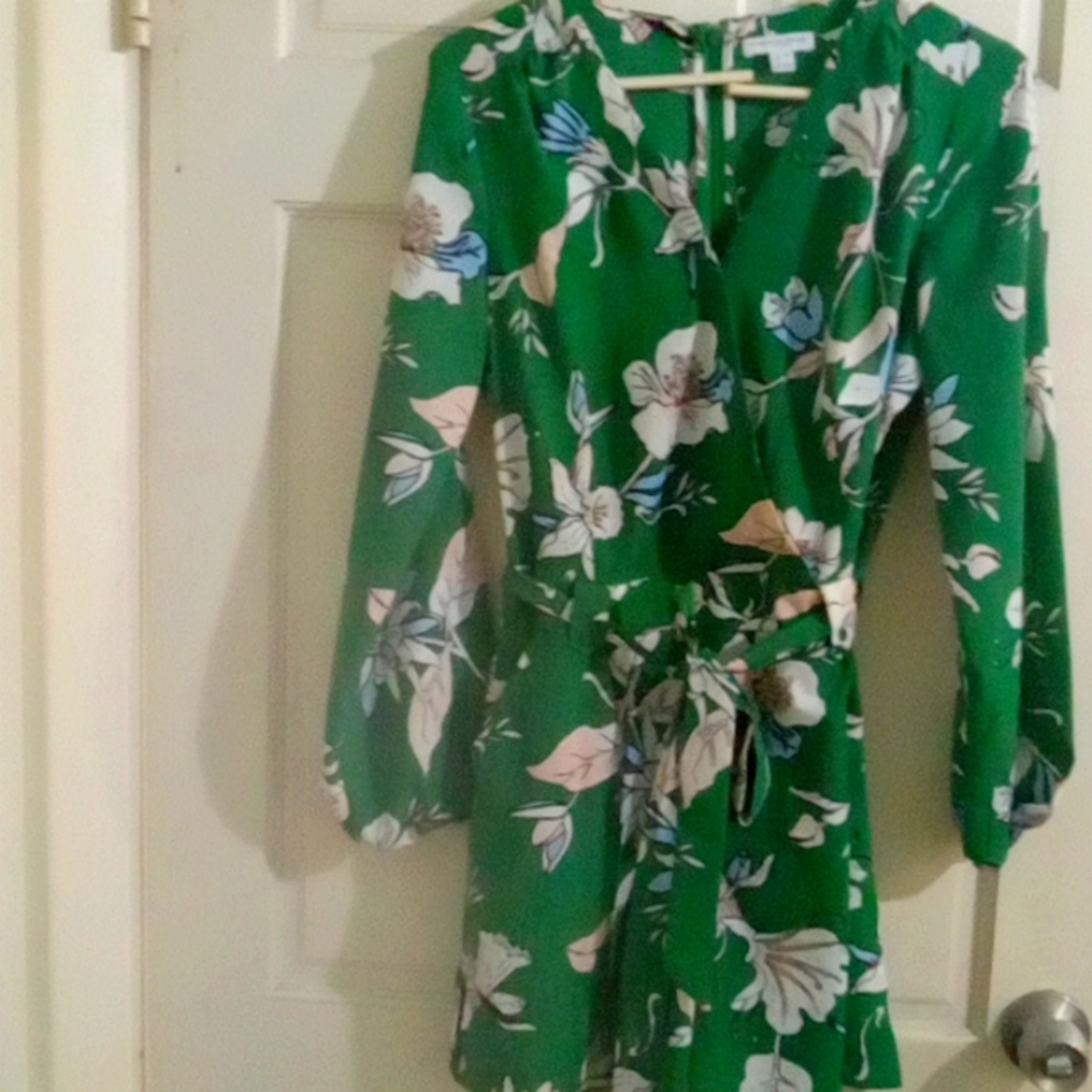 Carolina Belle floral green romper